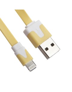 USB кабель LP для Apple iPhone iPad Lightning 8 pin плоский узкий желтый коробка Liberty project