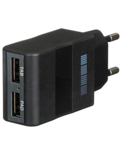 Cетевое Зарядное Устройство 2 USB 2 1A Black Interstep