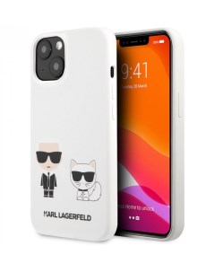 Чехол CG Mobile Liquid silicone Karl Choupette Hard для iPhone 13 Белый Karl lagerfeld