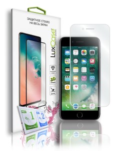 Защитное стекло на iPhone 6 6S 7 8 SE2020 3D Полноклеевое Белая рамка 77311 Luxcase