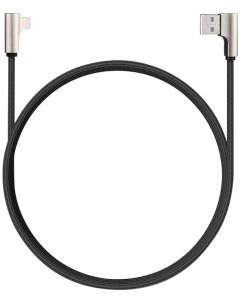 Кабель 90 Degree Braided Nylon Sync Charge Cable USB Lightning 1 2 м Черный Aukey