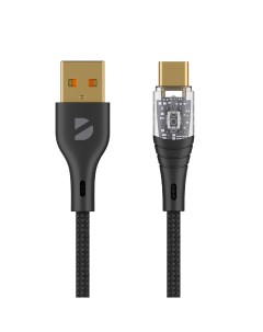 Кабель USB Type C USB 72500 1 м прозрачный черный Deppa