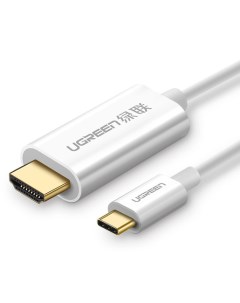 Кабель MM121 30841 USB Type C to HDMI Cable ABS Case 1 5м белый Ugreen
