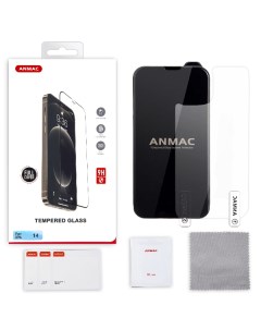 Защитное стекло для iPhone 14 Full Cover черное пленка назад Anmac