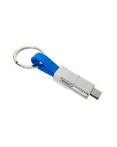 Универсальный брелок переходник 3в1 Elyard3i1 голубой Type C micro USB Lightning Espada