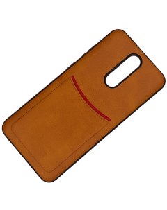 Чехол с кармашком для Xiaomi Redmi 8 8A светло коричневый Ilevel