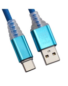 USB кабель LP Type C Змея LED TPE синий блистер Liberty project