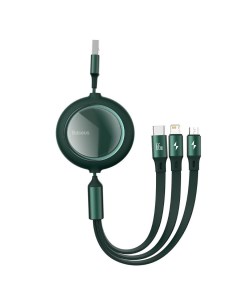Кабель Bright Mirror One for three Retractable Data Cable USB to M L C 1 2 м Baseus