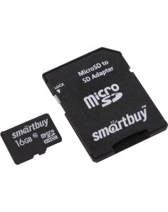 Карта памяти MicroSD 16GB Smart Buy Class 10 SD адаптер Smartbuy