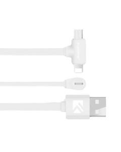 Кабель 2 в 1 Micro USB lightning 1м 2 4A T образный Белый Floveme