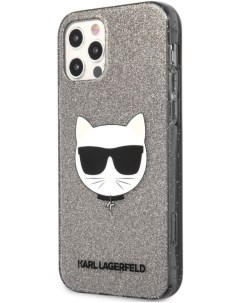 Чехол Karl Lagerfeld TPU Glitters Choupette Hard для iPhone 12 12 Pro Черный Cg mobile
