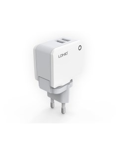 Сетевое зарядное устройство A2203 2 USB 2 4 A lightning white Ldnio