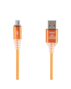 USB кабель LP Micro USB Змея LED TPE оранжевый блистер Liberty project