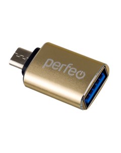 Адаптер USB на micro USB c OTG 3 0 PF VI O012 Gold золотой Perfeo