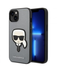 Чехол cg mobile pu saffiano karl head patch для iphone 14 plus silver Karl lagerfeld