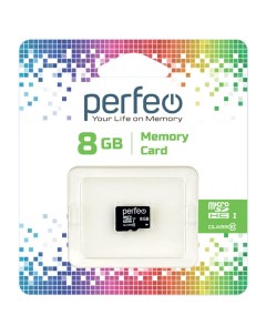 Карта памяти microSD 8GB High Capacity Class 10 без адаптера Perfeo
