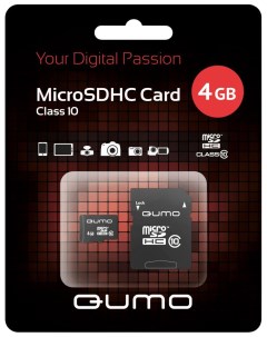 Карта памяти Micro SDHC QM4GMICSDHC10 4 GB Qumo
