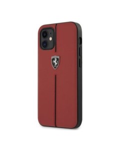 Чехол Ferrari Off Track Genuine Leather Nylon stripe iPhone 12 mini Красный Cg mobile