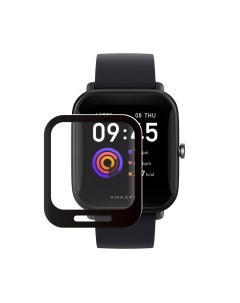 Защитное стекло Watch PMMA для Xiaomi Amazfit Bip U черная рамка Deppa