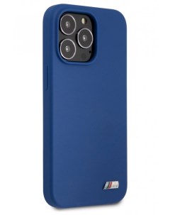 Чехол M Collection Liquid silicone Hard для iPhone 13 Pro Синий Bmw