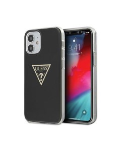 Чехол Guess Metallc effect Triangle logo iPhone 12 mini Черный Cg mobile