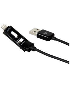 Кабель USB Lightning micro USB linkMateDuo чёрный 1 м черный Promate