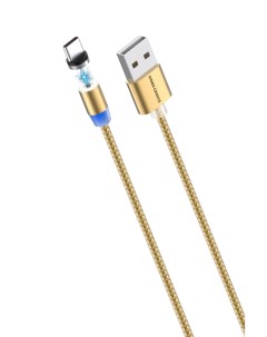 Дата кабель K61Sa Smart USB 3 0A для Type C Magnetic нейлон 1м Gold More choice
