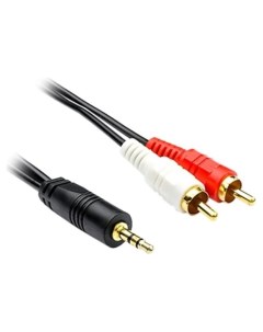 Аудио кабель 3 5 штекер 2хRCA тюльпан штекер позолоченный 5метров Nobrand