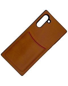 Чехол с кармашком для Samsung Galaxy Note 10 светло коричневый Ilevel