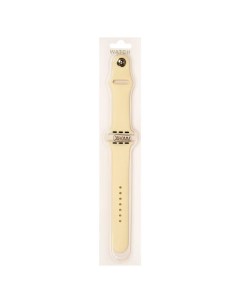 Ремешок для Apple Watch 38 40мм бледно желтый на кнопке Rocknparts