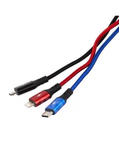 Кабель USB Lightning Type C MicroUSB CL 971 1 2 м черный синий красный Awei