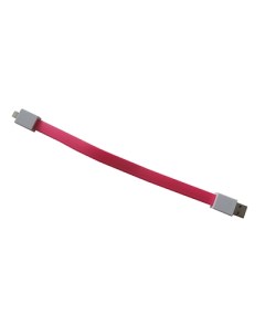 Кабель USB Apple iPhone Lightning дизайн браслет плоский розовый Promise mobile