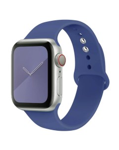Силиконовый ремешок для смарт часов с застежкой Watch 42 44 мм темный синий Nobrand