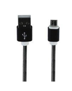USB кабель LP Micro USB Металлическая оплетка 1м черный европакет Liberty project