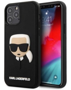 Чехол Karl Lagerfeld 3D Rubber Karl s head Hard для iPhone 12 Pro Max Черный Cg mobile