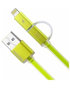 Дата кабель Aurora USB Lightning Micro USB 2 1A 1 м Green Remax