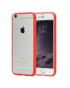 Чехол накладка Pure Series для Apple iPhone 6 6S резина пластик прозрачно красный Rock