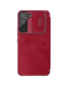 Кожаный чехол книжка Nillkin Leather Qin Pro для Galaxy S22 Plus красный Samsung