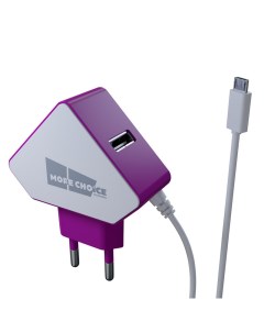 Сетевое зарядное устройство 2USB 1 5A для micro USB NC42m White Purple More choice