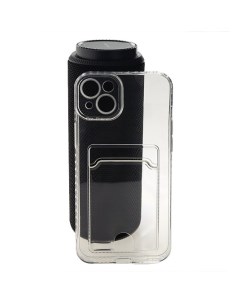 Силиконовый чехол с карманом для карт iPhone 14 Plus прозрачный Tpu case