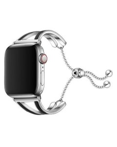 Ремешок Apple Watch 38 mm V Lady черный с серебристым Unknown