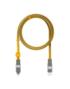 Кабель Micro USB Lightning USB Type C 2 м желтый Rolling square