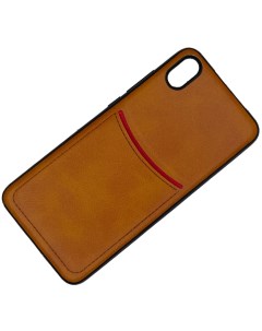 Чехол с кармашком для Xiaomi Redmi 9A светло коричневый Ilevel