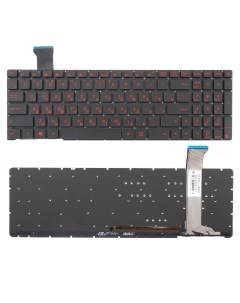 Клавиатура для ноутбука Asus GL552JX черная с подсветкой шлейф 14 см Azerty