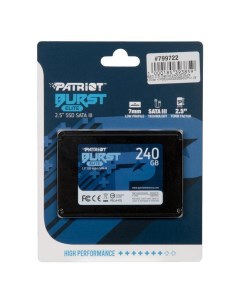 SSD накопитель Burst Elite 2 5 240 ГБ PBE240GS25SSDR Patriot memory