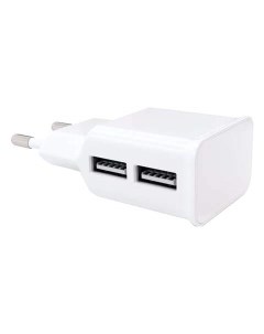 Сетевое зарядное устройство 2 USB 2 1 A micro usb white Red line