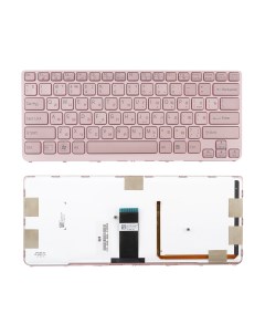 Клавиатура для ноутбука Sony SVE14A розовая с рамкой с подсветкой Azerty