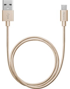 Дата кабель USB micro USB алюминий нейлон 1 2м золотой Deppa