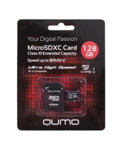 Карта памяти Micro SDXC 128Гб QM128GMICSDXC10U1 Qumo