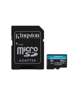 Карта памяти 64GB Canvas Go Plus 170R адаптер SDCG3 64GB Kingston